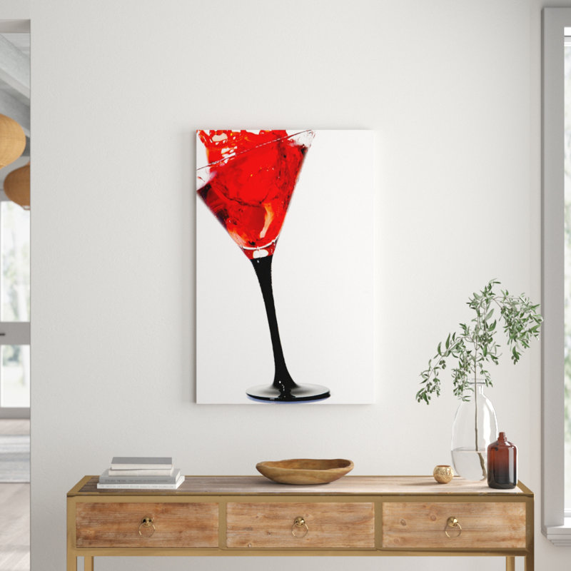 East Urban Home Red Cocktail Splash Kitchen Canvas Print Wall Art